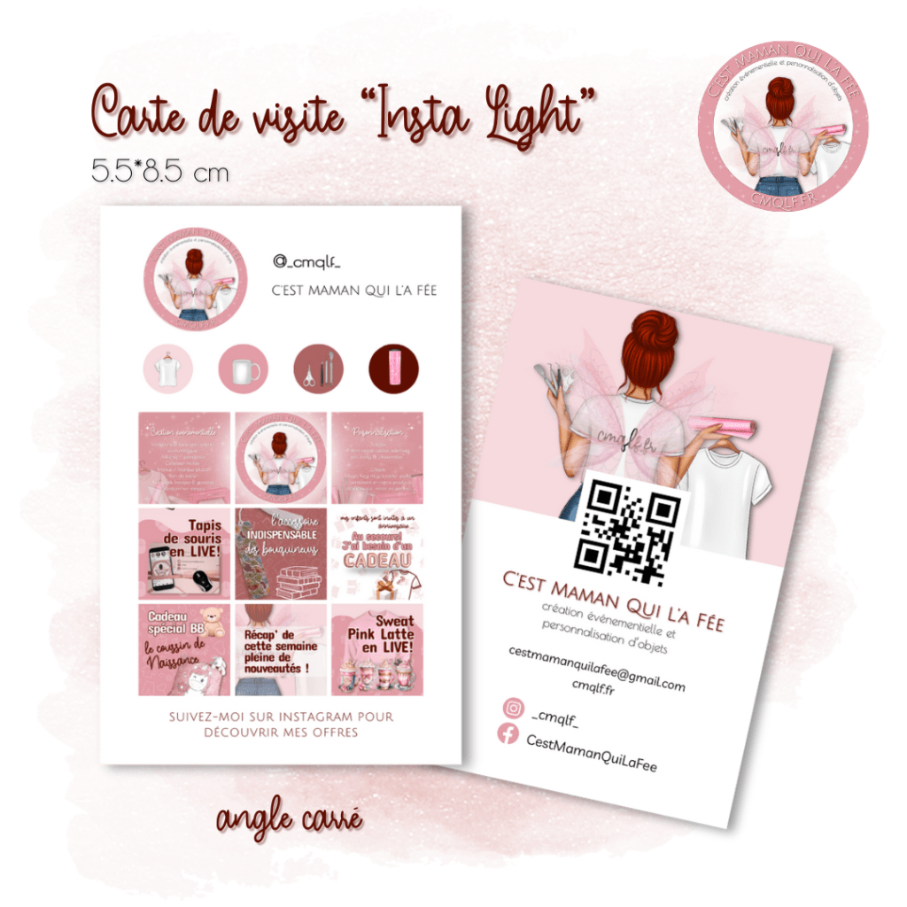 modèle de carte de visite sur mesure pour micro entreprise avec QR code CMQLF