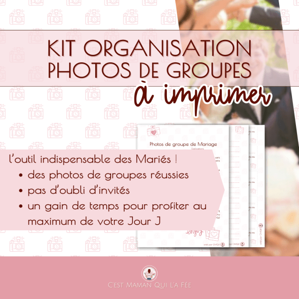 Kit organisation de photos de mariage à imprimer